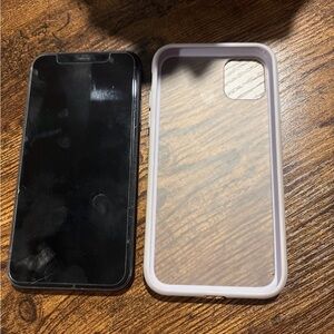 Black iPhone 11, case included